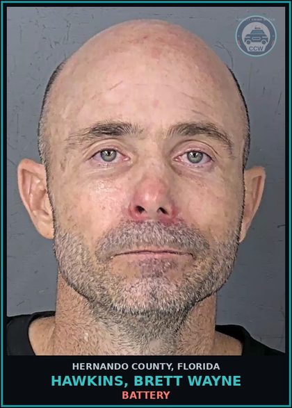 CCW arrest card for HAWKINS, BRETT WAYNE in Hernando County: BATTERY