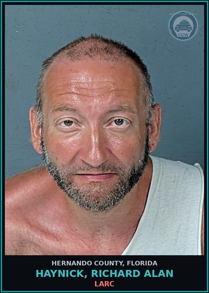 CCW arrest card for HAYNICK, RICHARD ALAN in Hernando County: LARC