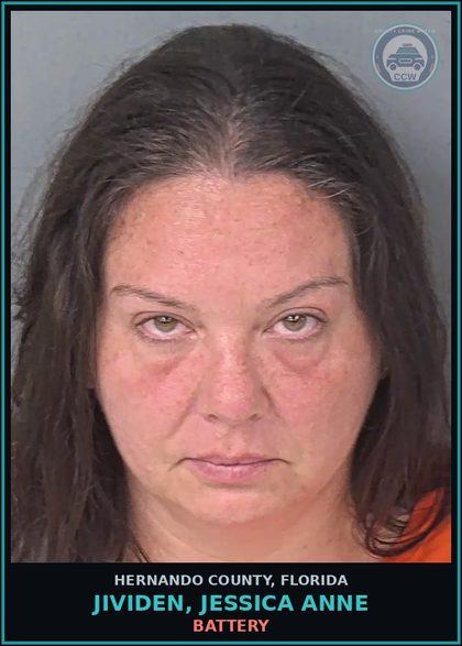 CCW arrest card for JIVIDEN, JESSICA ANNE in Hernando County: BATTERY
