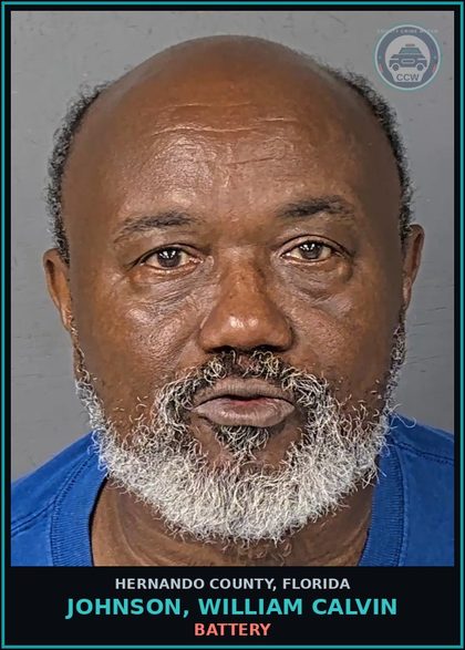 CCW arrest card for JOHNSON, WILLIAM CALVIN in Hernando County: BATTERY