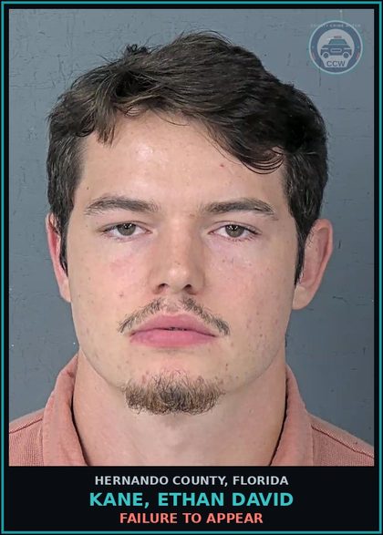 CCW arrest card for KANE, ETHAN DAVID in Hernando County: FAILURE TO APPEAR