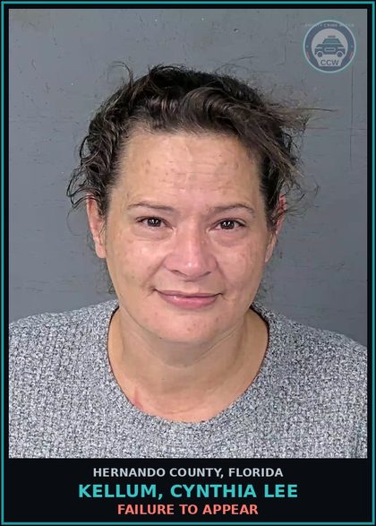 CCW arrest card for KELLUM, CYNTHIA LEE in Hernando County: FAILURE TO APPEAR