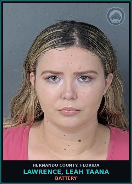 CCW arrest card for LAWRENCE, LEAH TAANA in Hernando County: BATTERY