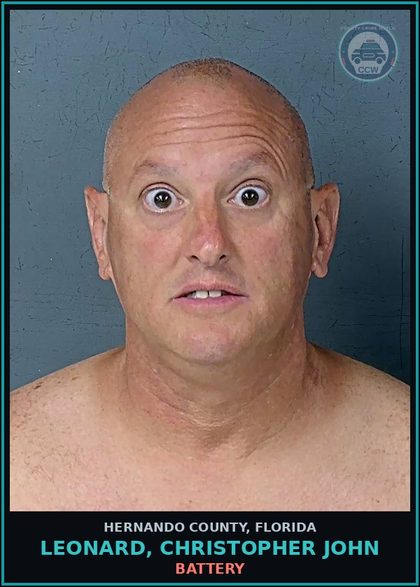 CCW arrest card for LEONARD, CHRISTOPHER JOHN in Hernando County: BATTERY