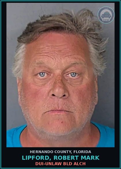 CCW arrest card for LIPFORD, ROBERT MARK in Hernando County: DUI-UNLAW BLD ALCH