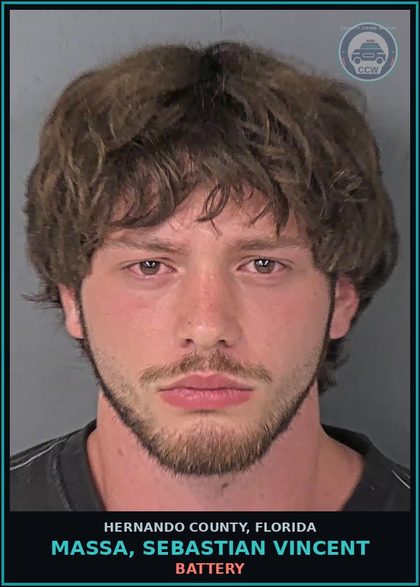 CCW arrest card for MASSA, SEBASTIAN VINCENT in Hernando County: BATTERY