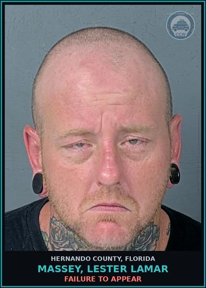 CCW arrest card for MASSEY, LESTER LAMAR in Hernando County: FAILURE TO APPEAR