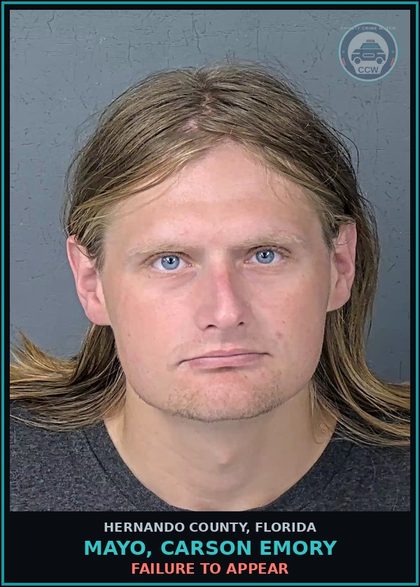 CCW arrest card for MAYO, CARSON EMORY in Hernando County: FAILURE TO APPEAR