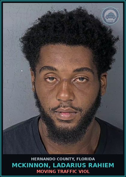 CCW arrest card for MCKINNON, LADARIUS RAHIEM in Hernando County: MOVING TRAFFIC VIOL