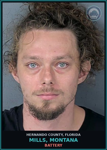 CCW arrest card for MILLS, MONTANA in Hernando County: BATTERY