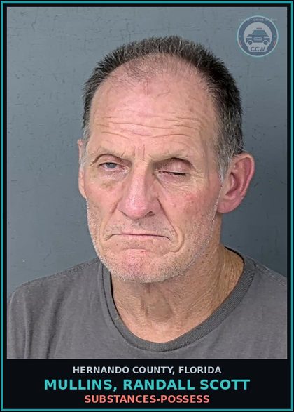 CCW arrest card for MULLINS, RANDALL SCOTT in Hernando County: DRUGS-POSSESS