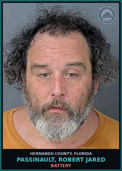 CCW arrest card for PASSINAULT, ROBERT JARED in Hernando County: BATTERY