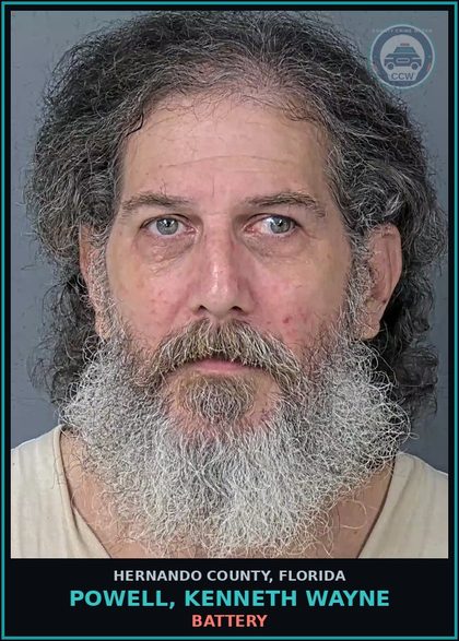 CCW arrest card for POWELL, KENNETH WAYNE in Hernando County: BATTERY