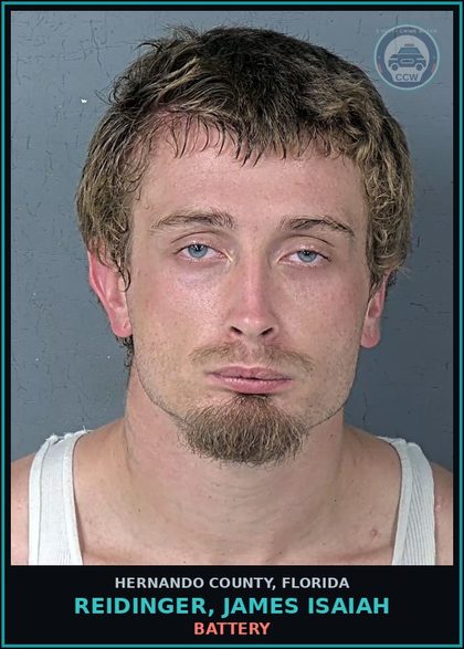 CCW arrest card for REIDINGER, JAMES ISAIAH in Hernando County: CONDIT RELEASE VIOLATION