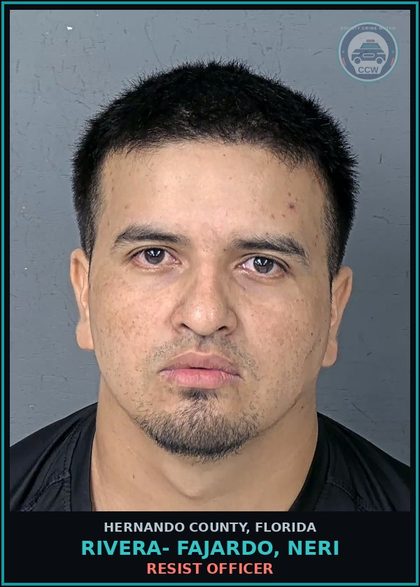 CCW arrest card for RIVERA- FAJARDO, NERI in Hernando County: RESIST OFFICER