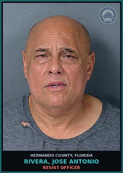 CCW arrest card for RIVERA, JOSE ANTONIO in Hernando County: RESIST OFFICER