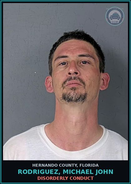 CCW arrest card for RODRIGUEZ, MICHAEL JOHN in Hernando County: DISORDERLY CONDUCT