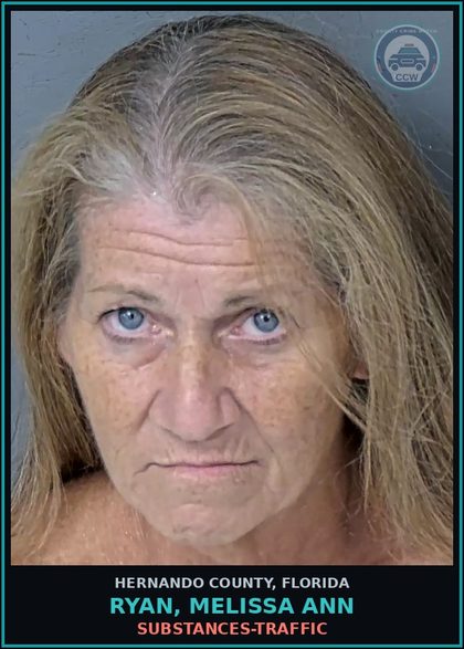 CCW arrest card for RYAN, MELISSA ANN in Hernando County: DRUGS-TRAFFIC