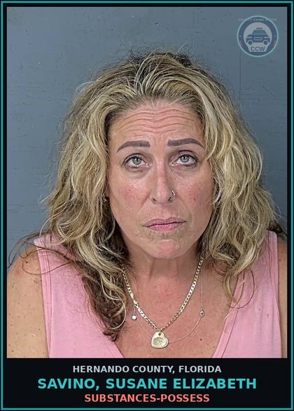 CCW arrest card for SAVINO, SUSANE ELIZABETH in Hernando County: DRUGS-POSSESS