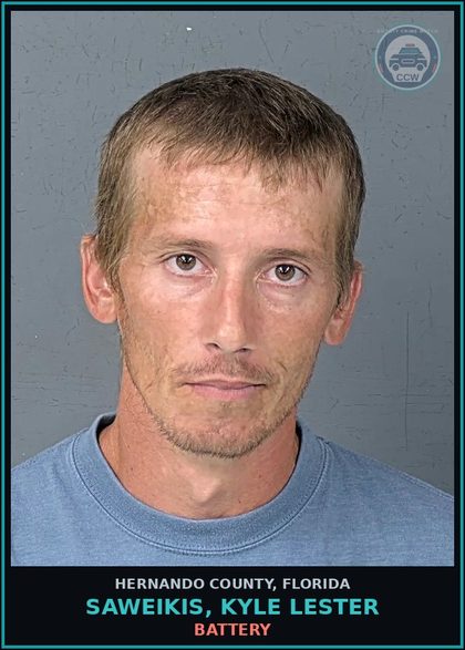 CCW arrest card for SAWEIKIS, KYLE LESTER in Hernando County: BATTERY