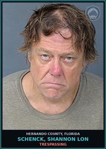 CCW arrest card for SCHENCK, SHANNON LON in Hernando County: TRESPASSING