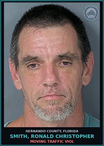 CCW arrest card for SMITH, RONALD CHRISTOPHER in Hernando County: MOVING TRAFFIC VIOL