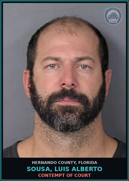CCW arrest card for SOUSA, LUIS ALBERTO in Hernando County: CONTEMPT OF COURT