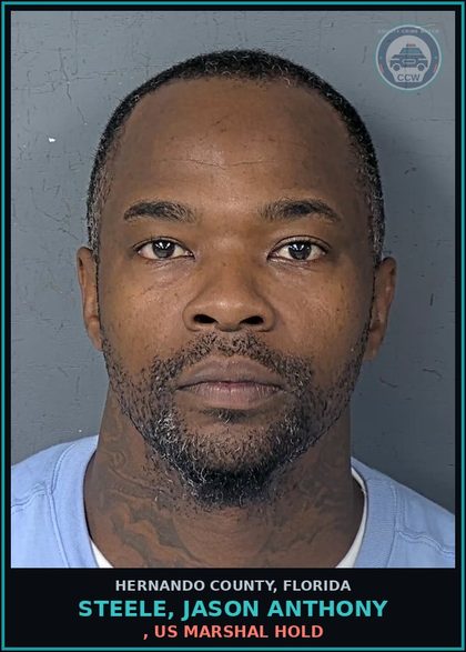 CCW arrest card for STEELE, JASON ANTHONY in Hernando County: , US MARSHAL HOLD