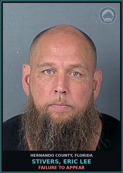 CCW arrest card for STIVERS, ERIC LEE in Hernando County: FAILURE TO APPEAR