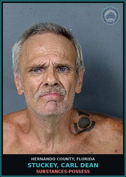 CCW arrest card for STUCKEY, CARL DEAN in Hernando County: DRUGS-POSSESS