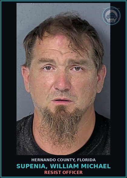 CCW arrest card for SUPENIA, WILLIAM MICHAEL in Hernando County: RESIST OFFICER