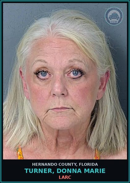 CCW arrest card for TURNER, DONNA MARIE in Hernando County: LARC