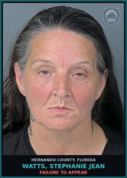 CCW arrest card for WATTS, STEPHANIE JEAN in Hernando County: FAILURE TO APPEAR