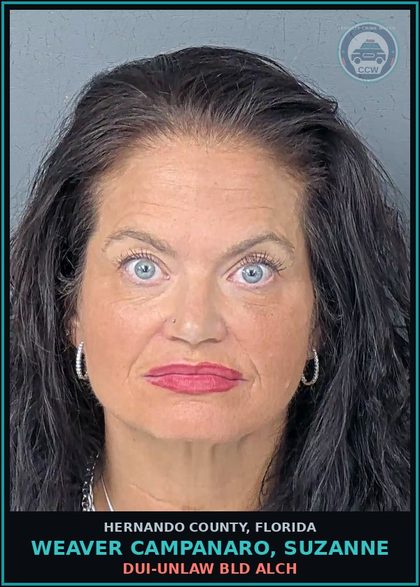 CCW arrest card for WEAVER CAMPANARO, SUZANNE in Hernando County: DUI-UNLAW BLD ALCH