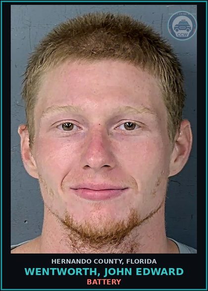 CCW arrest card for WENTWORTH, JOHN EDWARD in Hernando County: BATTERY