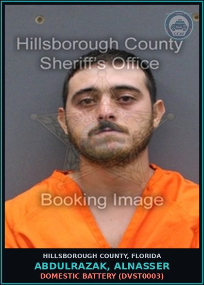 CCW arrest card for ABDULRAZAK, ALNASSER in Hillsborough County: DOMESTIC BATTERY (DVST0003)