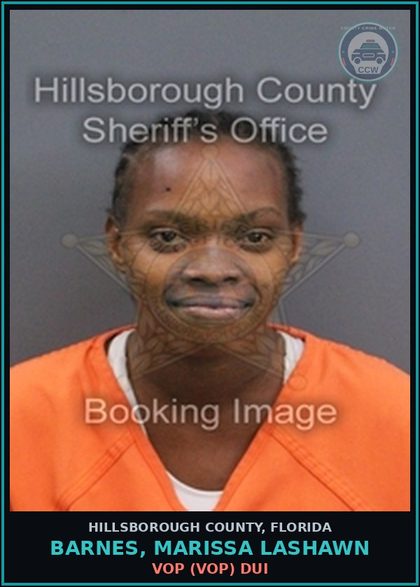 CCW arrest card for BARNES, MARISSA LASHAWN in Hillsborough County: VOP (VOP) DUI