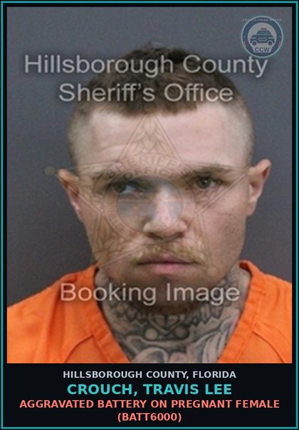 CCW arrest card for CROUCH, TRAVIS LEE in Hillsborough County: AGGRAVATED BATTERY ON PREGNANT FEMALE (BATT6000)