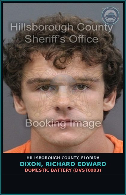 CCW arrest card for DIXON, RICHARD EDWARD in Hillsborough County: DOMESTIC BATTERY (DVST0003)