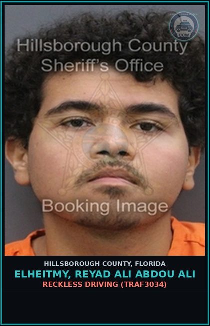 CCW arrest card for ELHEITMY, REYAD ALI ABDOU ALI in Hillsborough County: RECKLESS DRIVING (TRAF3034)