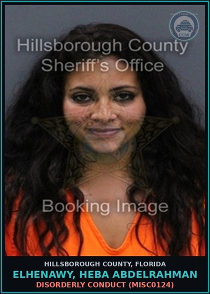 CCW arrest card for ELHENAWY, HEBA ABDELRAHMAN in Hillsborough County: DISORDERLY CONDUCT (MISC0124)