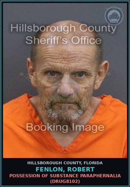 CCW arrest card for FENLON, ROBERT in Hillsborough County: POSSESSION OF DRUG PARAPHERNALIA (DRUG8102)