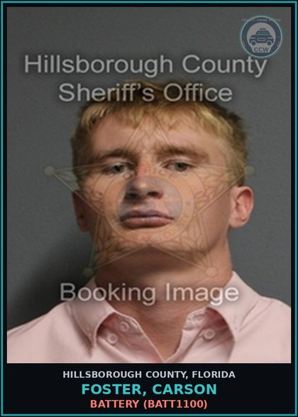 CCW arrest card for FOSTER, CARSON in Hillsborough County: FALSE IMPRISONMENT (KIDN5003)