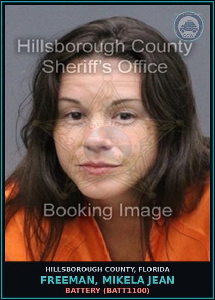 CCW arrest card for FREEMAN, MIKELA JEAN in Hillsborough County: EXPOSURE OF s3xual ORGANS (LEWD4003)