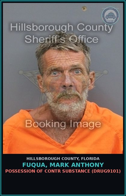 CCW arrest card for FUQUA, MARK ANTHONY in Hillsborough County: HCORD 42-23 - SOLICITATION AND DISTRIBUTION ON PUBLIC ROADS (HCOR0501)