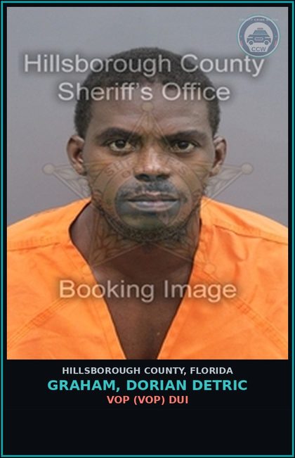 CCW arrest card for GRAHAM, DORIAN DETRIC in Hillsborough County: DRIVING WHILE LICENSE REVOKED (HABITUAL OFFENDER) (TRAF6078)