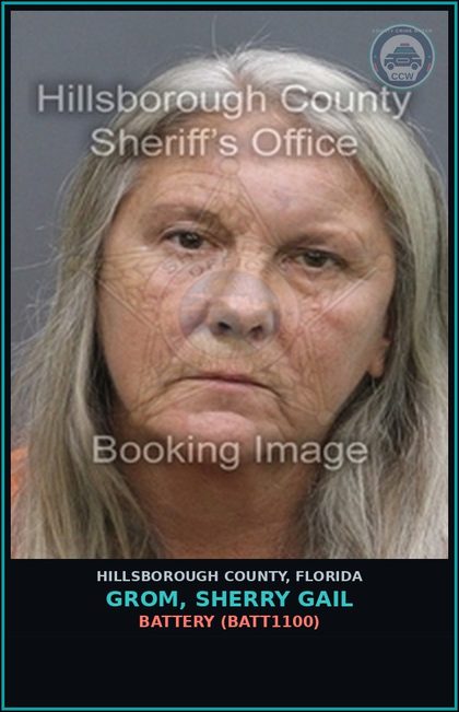 CCW arrest card for GROM, SHERRY GAIL in Hillsborough County: BATTERY (BATT1100)