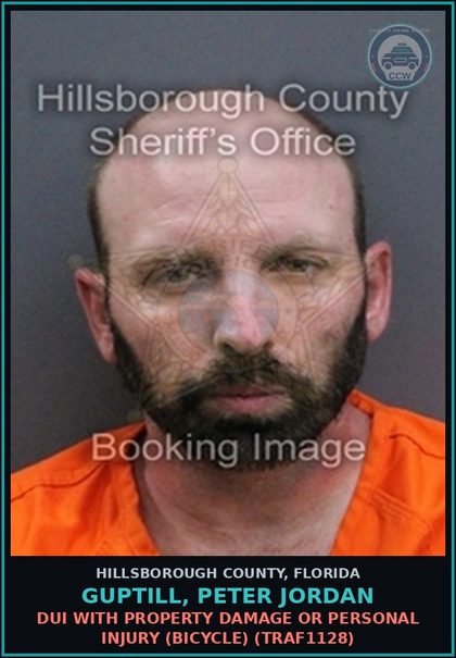 CCW arrest card for GUPTILL, PETER JORDAN in Hillsborough County: REFUSAL TO SUBMIT TO TESTING (TRAF1078)