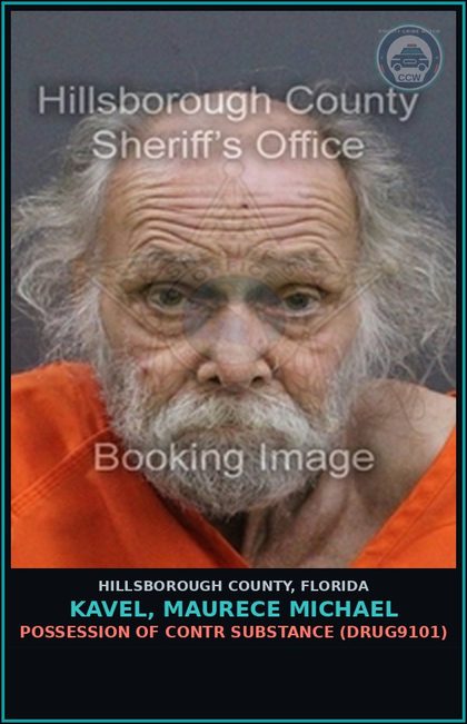 CCW arrest card for KAVEL, MAURECE MICHAEL in Hillsborough County: POSSESSION OF contr substance (DRUG9101)