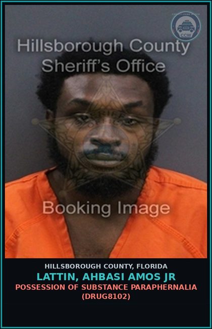 CCW arrest card for LATTIN, AHBASI AMOS JR in Hillsborough County: RESISTING OFFICER WITHOUT VIOLENCE (COPS1001)